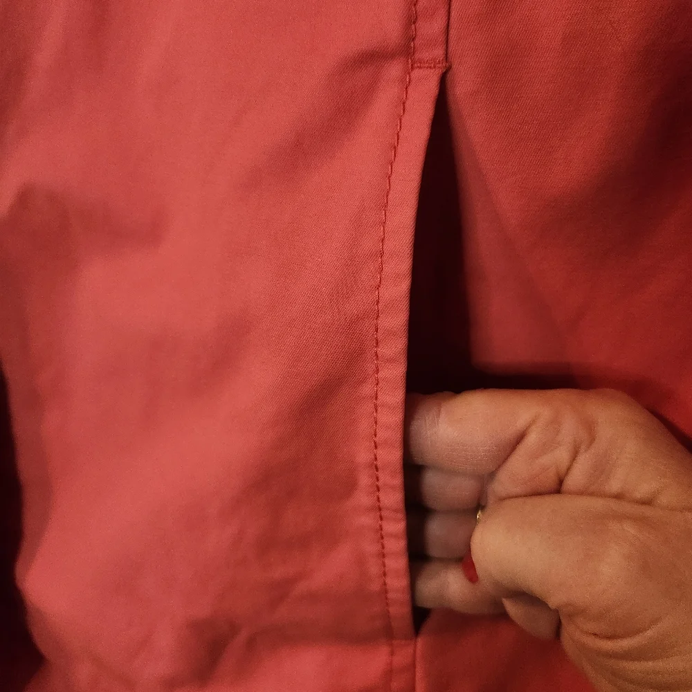 Eddie Bauer‎ Women's Single-Breast Trench Coral Rain Coat, Size XL